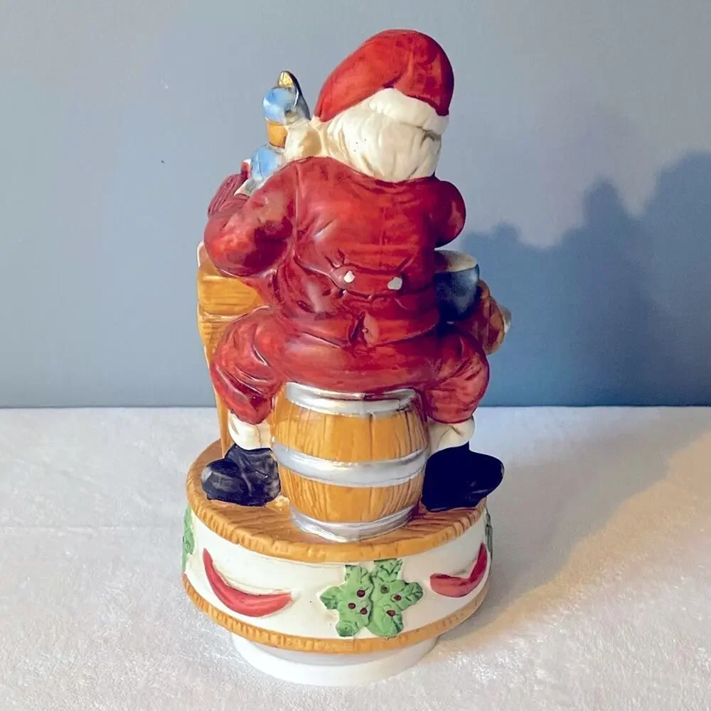 Vtg Homco Santa's Workshop Christmas Music Box Figurine Jingle Bells Nutcracker